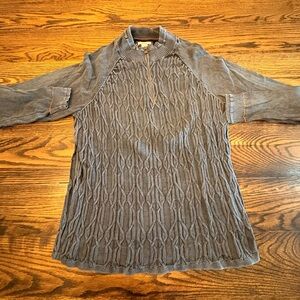 Men's Gray Knit Pullover Jacket